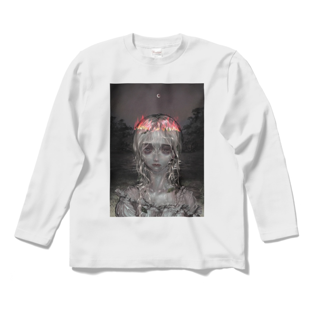 「moon」ロングスリーブTシャツ白&黒