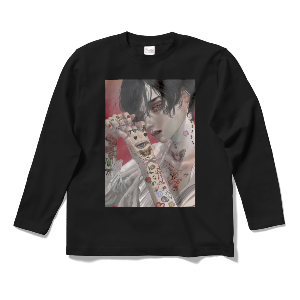 「タトゥー」ロングスリーブTシャツ白&黒