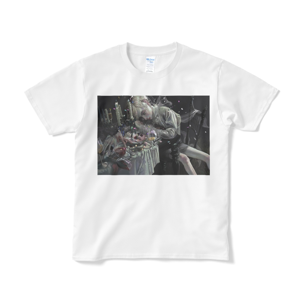 「朦朧とした夜」Tシャツ短納期白&黒