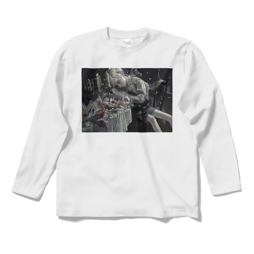 「朦朧とした夜」ロングスリープTシャツ白＆黒