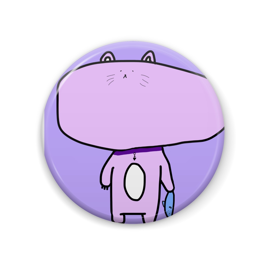 よこにながいネコ（57mm缶バッチ）