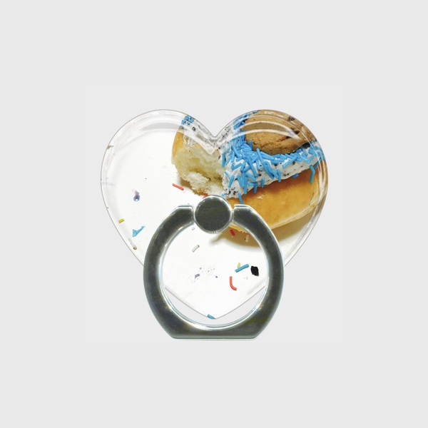 【受注生産】食べかけドーナツ ハート型スマホリング【送料込み】