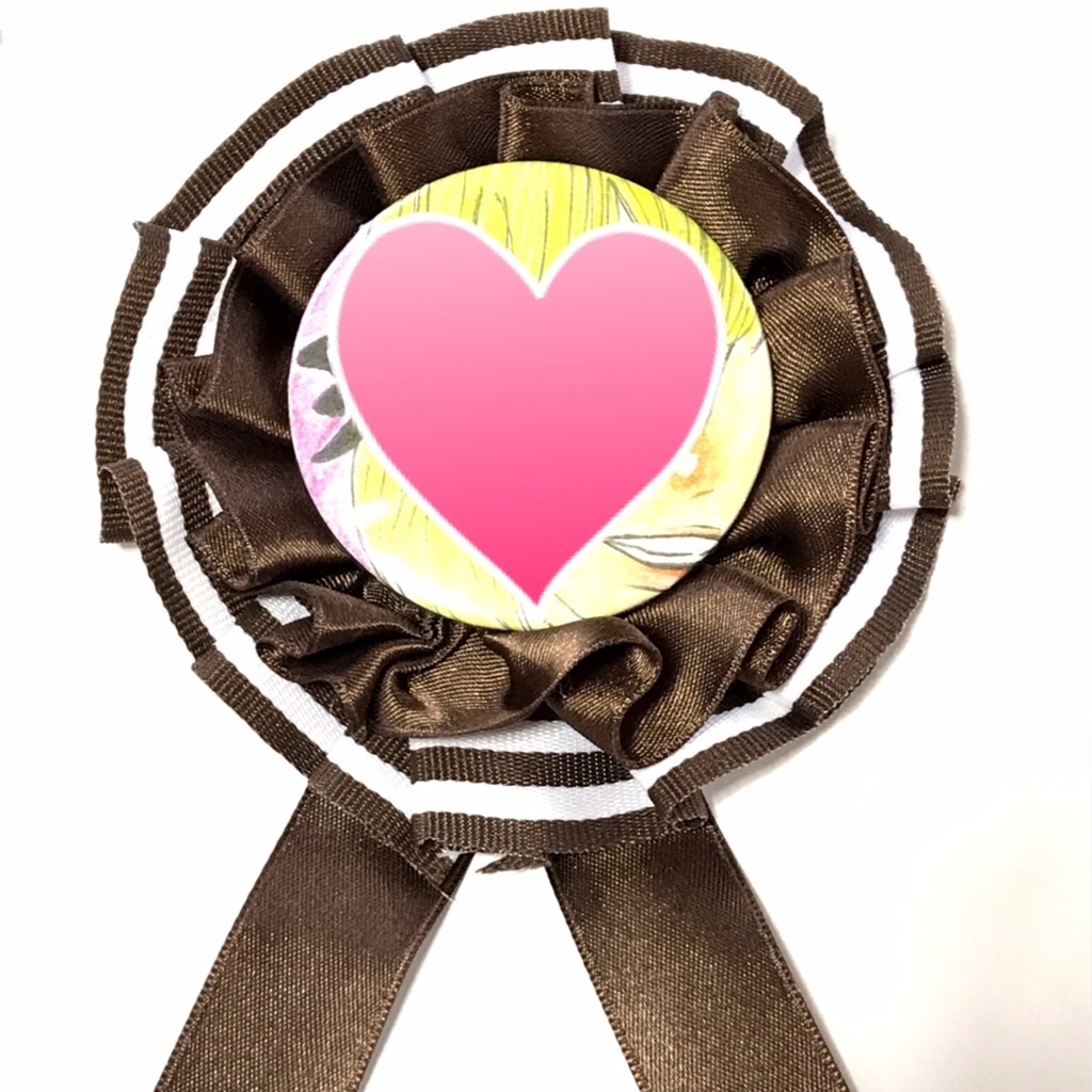 缶バッジ用ロゼット ブラウン ハンドメイド