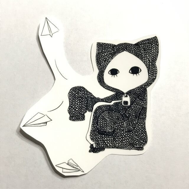 紙飛行機キズねこ ステッカー