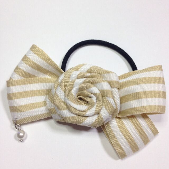 お茶会ヘアゴム ミルクティー