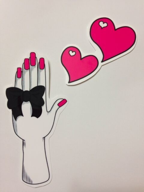 約束のブラックリボンステッカー+ハートステッカー