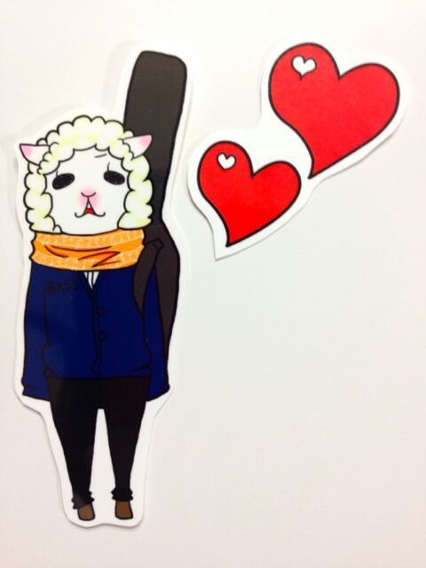 アルパカベーシストステッカー+ハートステッカー