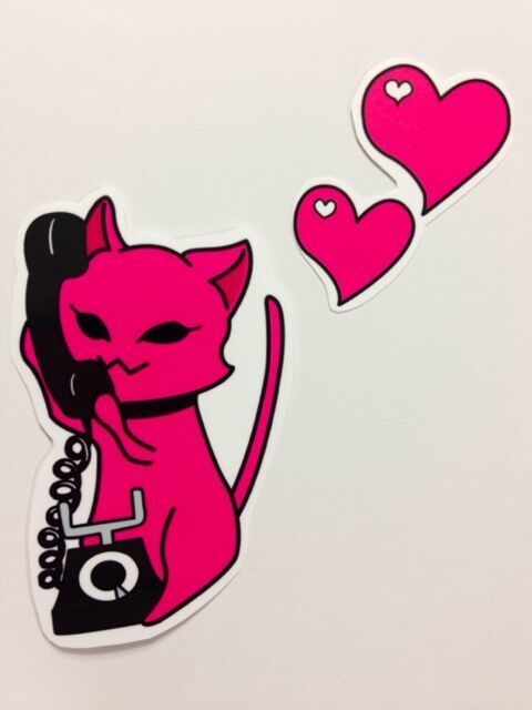 もしもし ももねこステッカー+ハートステッカー