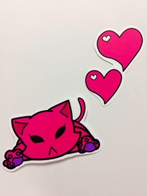 退屈 ももねこステッカー+ハートステッカー