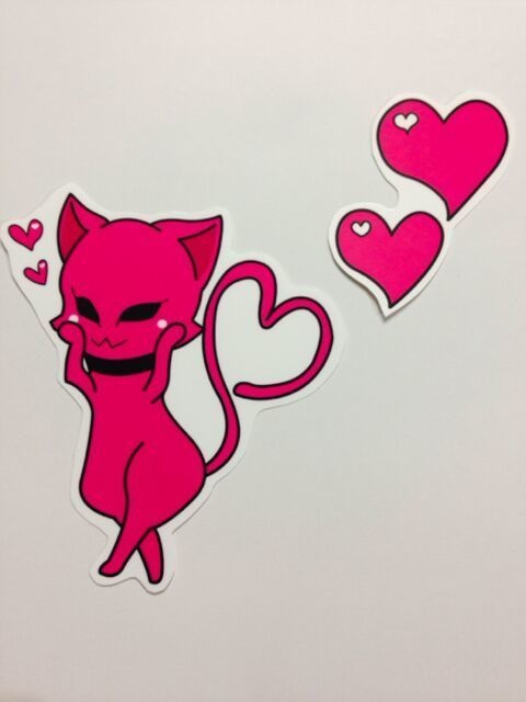 ももねこステッカー+ハートステッカー