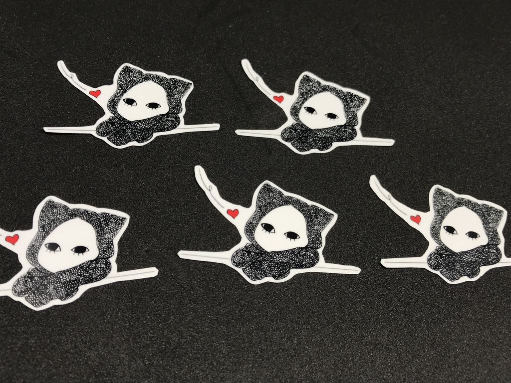 たそがれ キズねこ ミニステッカー