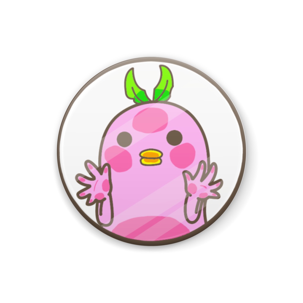 べったり覗くももぴよ缶バッジ