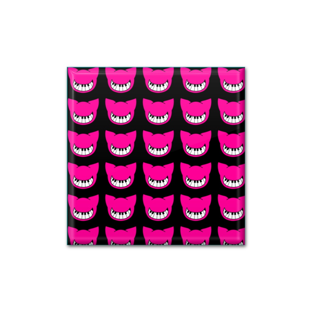 ピンク鍵盤ネコ缶バッジ