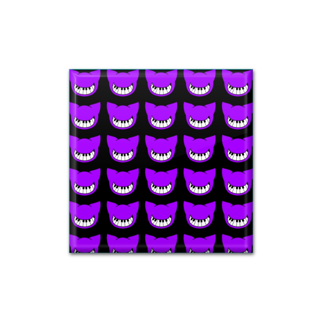 紫鍵盤ネコ缶バッジ