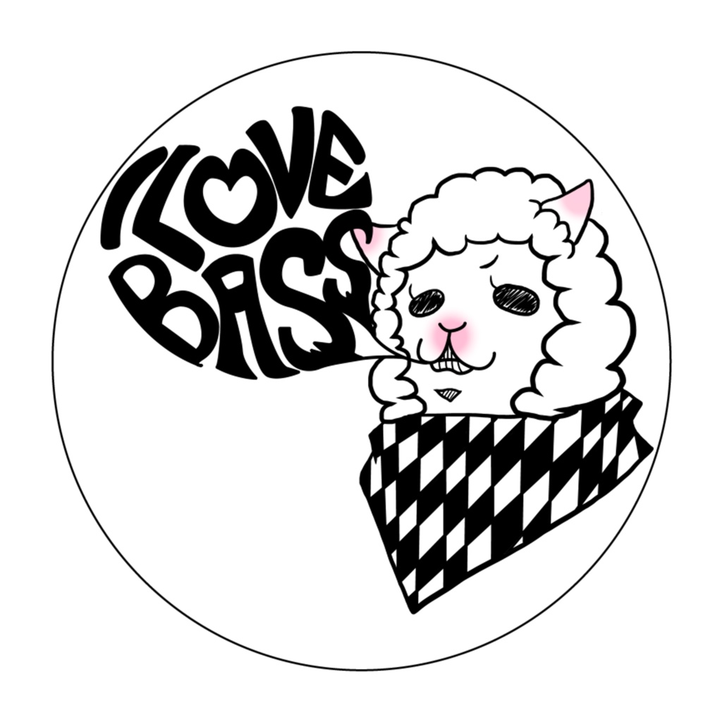 I LOVE BASS アルパカ 珪藻土コースター