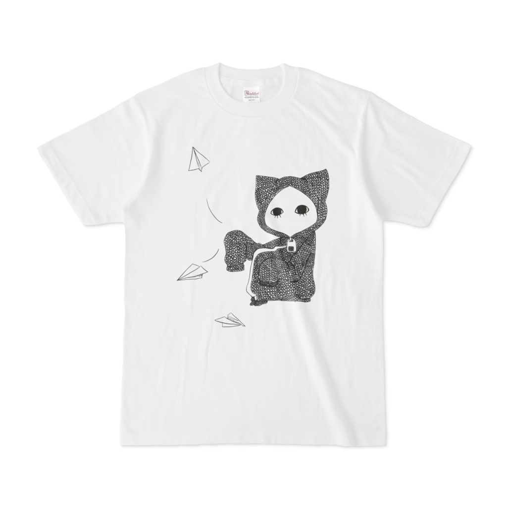 紙飛行機キズねこ Tシャツ