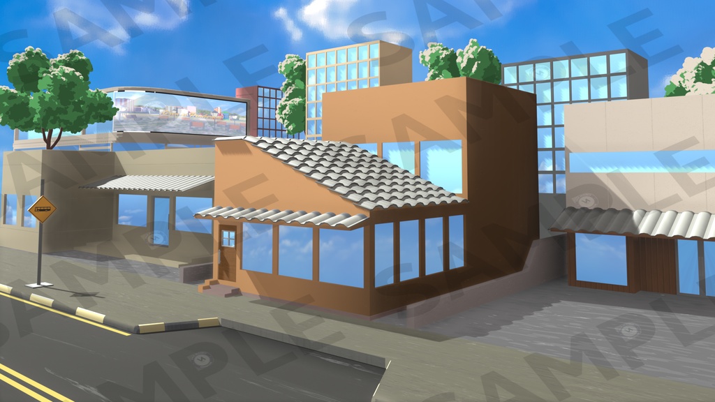 【アニメスタイルは3D】都市のスマホとパソコン壁紙