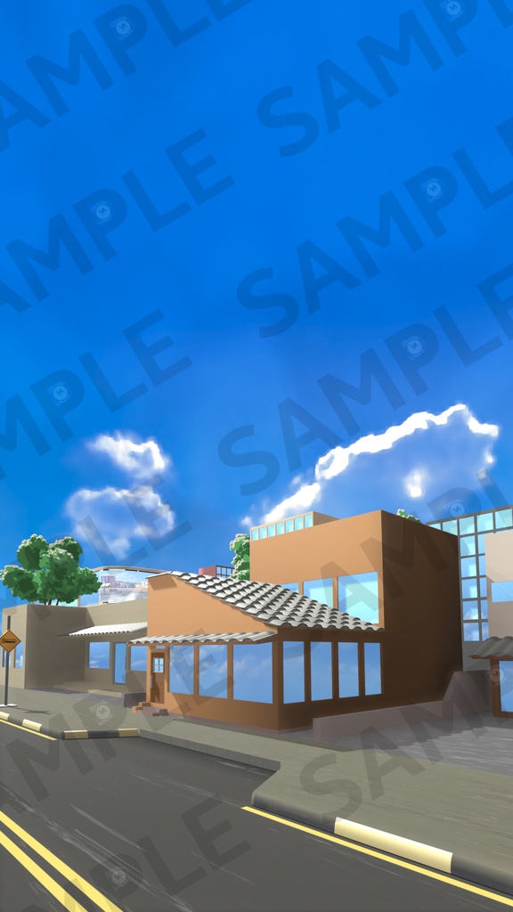 【アニメスタイルは3D】都市のスマホとパソコン壁紙