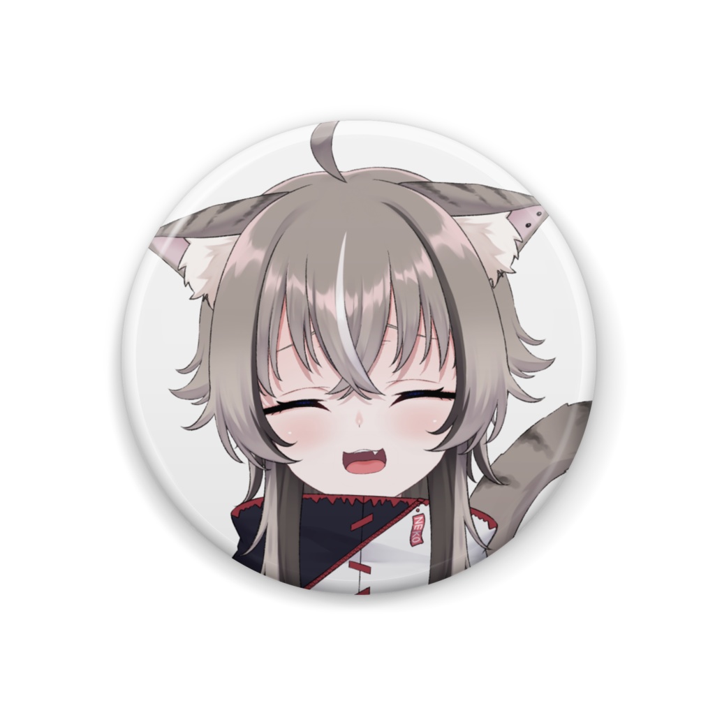 猫戸りあ 缶バッチ <笑顔>44mm