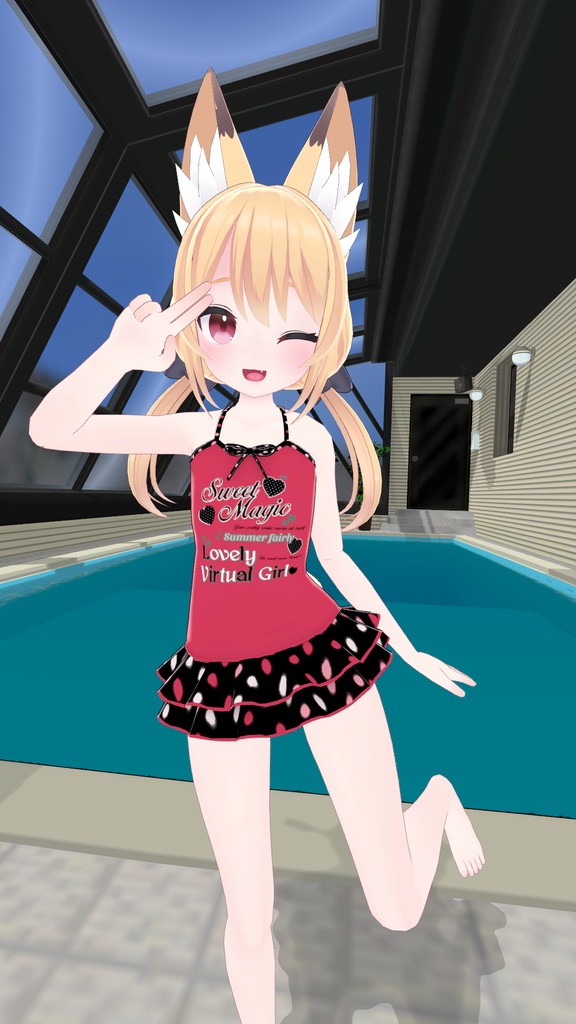 【3アバター対応】なまいきかわいい!女児水着