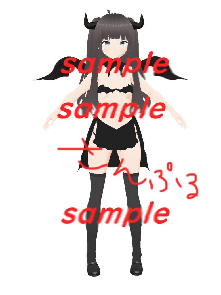 ■VRMmodel■ 黒サキュバス無料&有料 ■3Ⅾmodel■