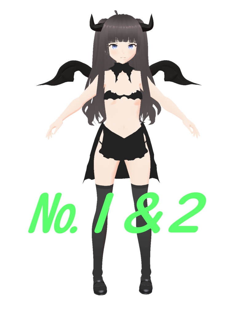 ■VRMmodel■ 黒サキュバス無料&有料 ■3Ⅾmodel■