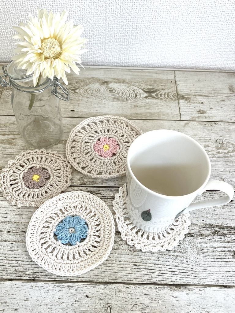 鍵編みコースター(お花)