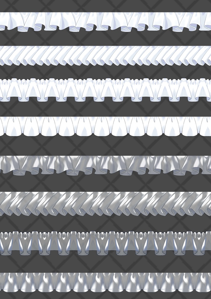 白黒カラー&透けフリルブラシ 16種