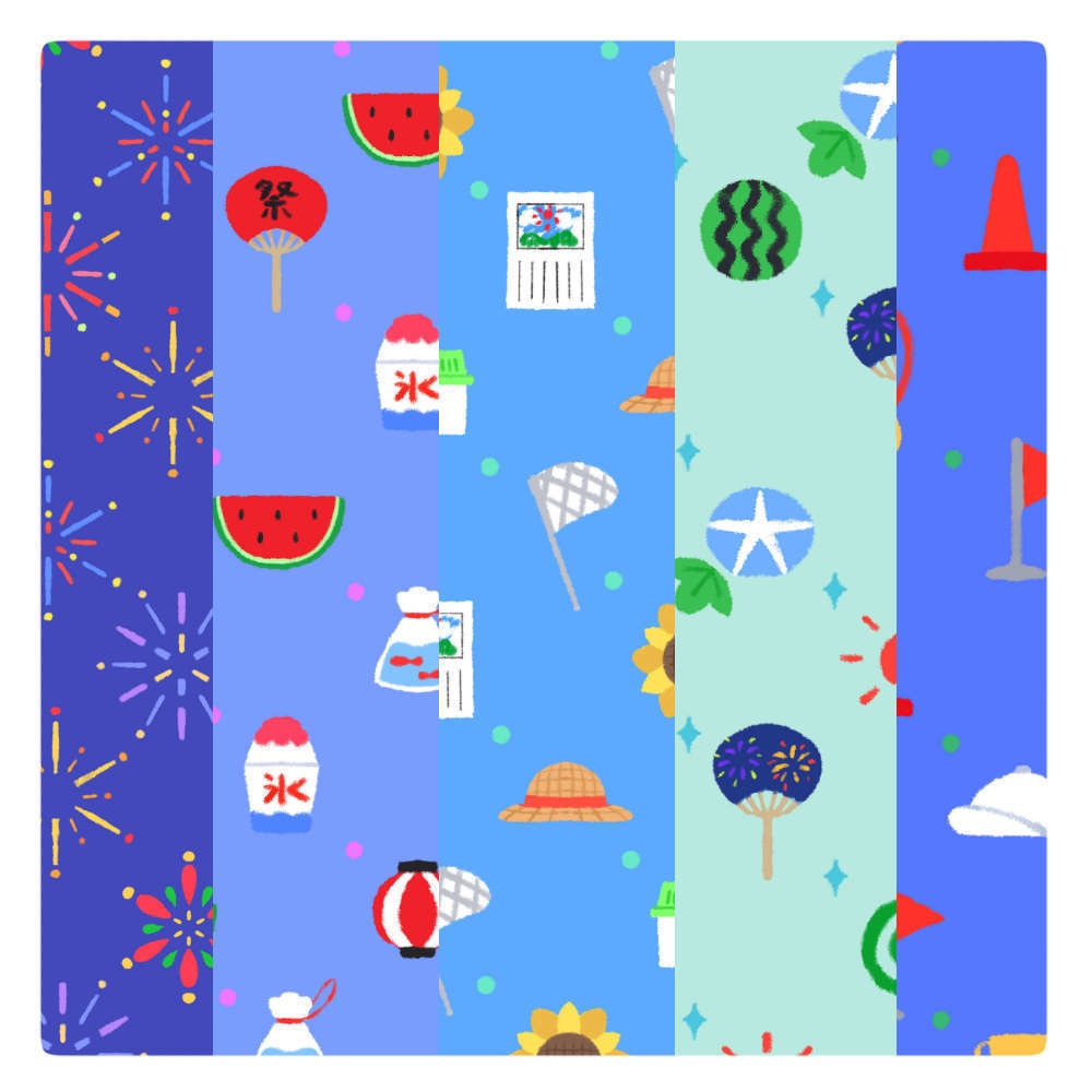12か月のイベントをイメージした柄背景30種
