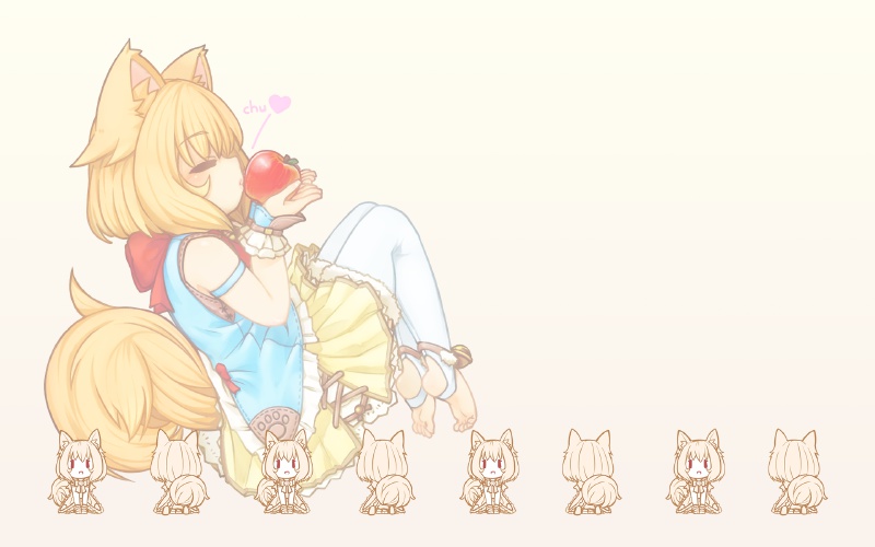 Androidケース 「Apple Kiss」 キツネ