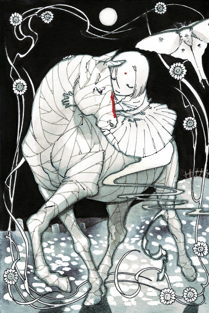 オリジナル原画「痛みも愛せそう」はがきサイズ
