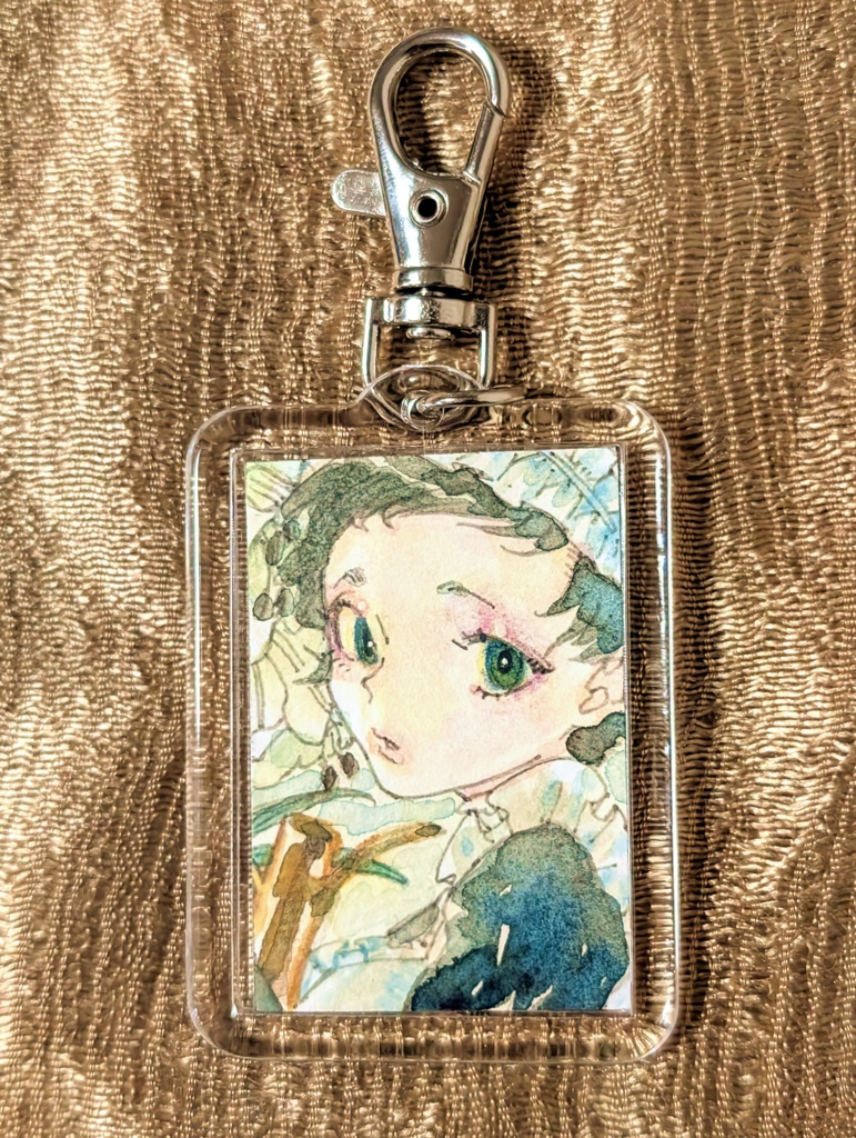 オリジナル原画キーホルダー「メイドさん」5.6×4.3×0.5cm