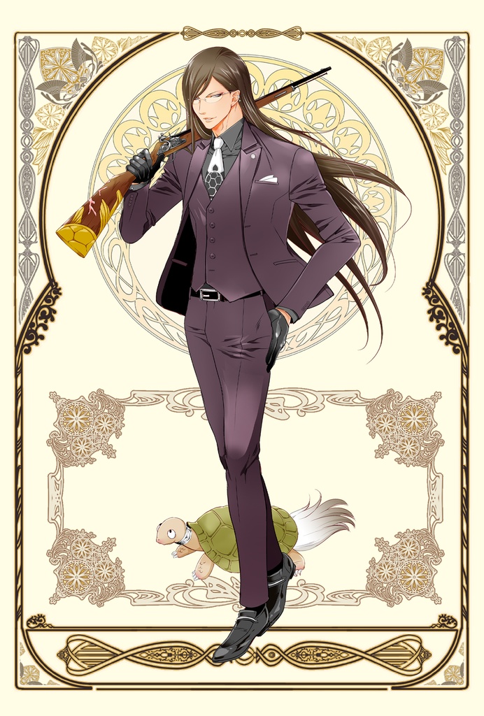 【夜明けの花に愛を誓う】MAM☆RU描き下ろしイラスト：ヒューイ＿＿キラキラポストカード