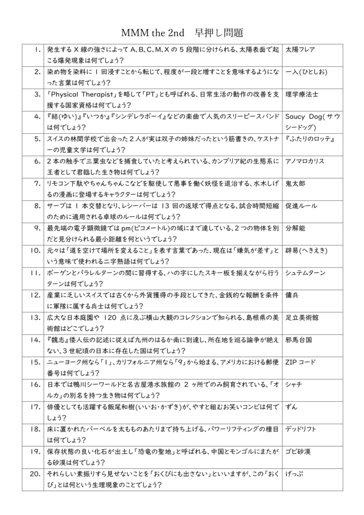 【セット版】【クイズ問題集】MMM the 1st&2nd【電子書籍】