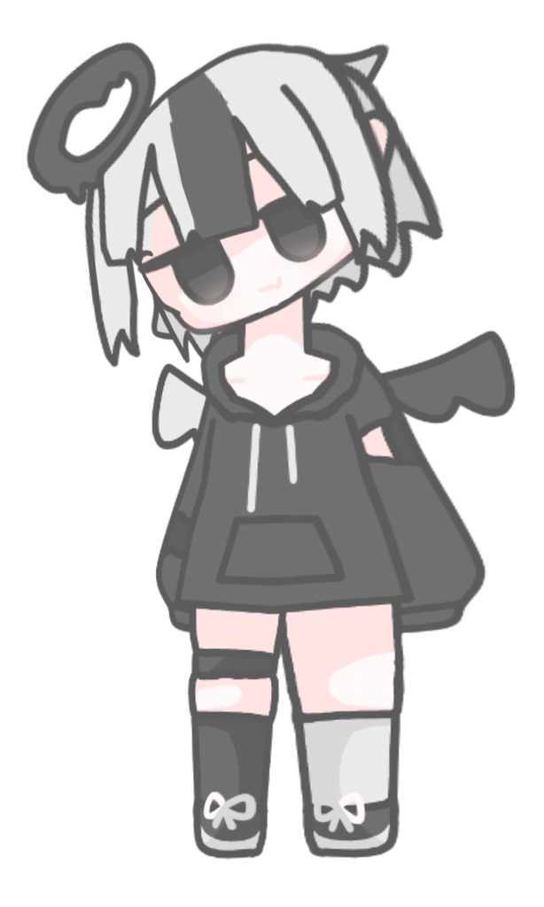 【無料のLive2Dモデル】ミニキャラ白澄黒羽