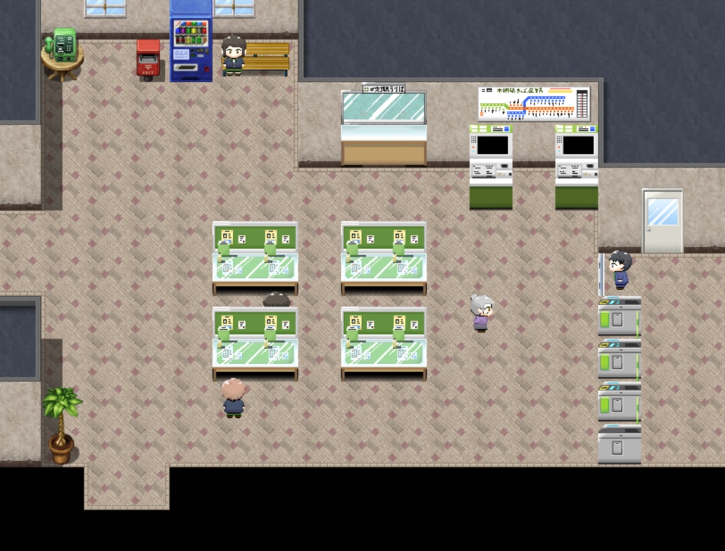 ドット絵素材*駅・映画館