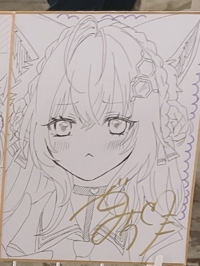 博衣こより 直筆イラスト色紙(サイン入り) 通常衣装ver.