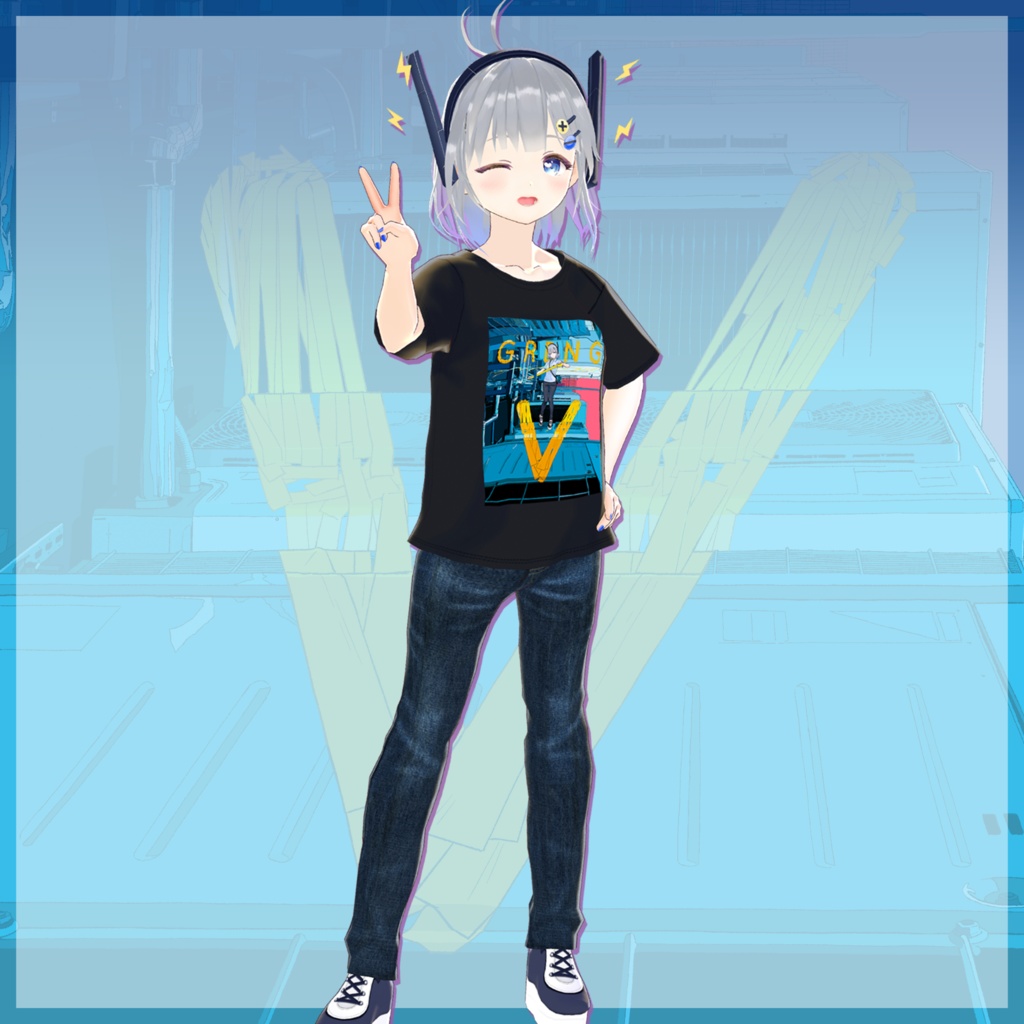 ガリベンガーVブイ子Tシャツ(ブラック)