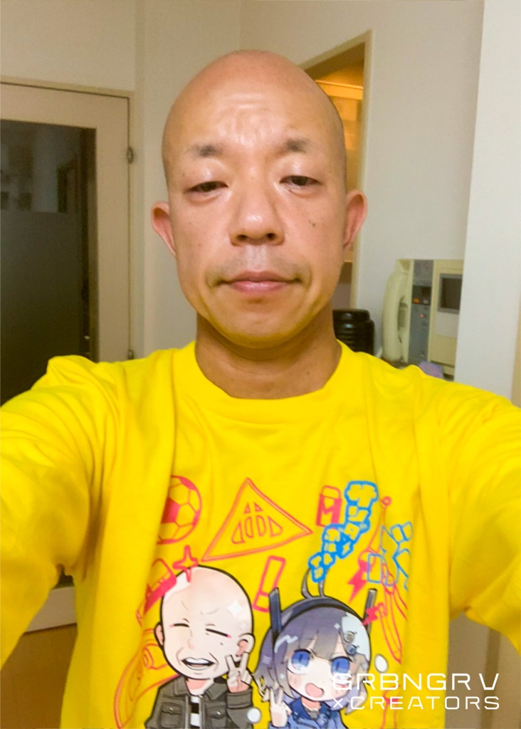 リアル&バーチャル英二ロングスリーブTシャツ(イエロー)