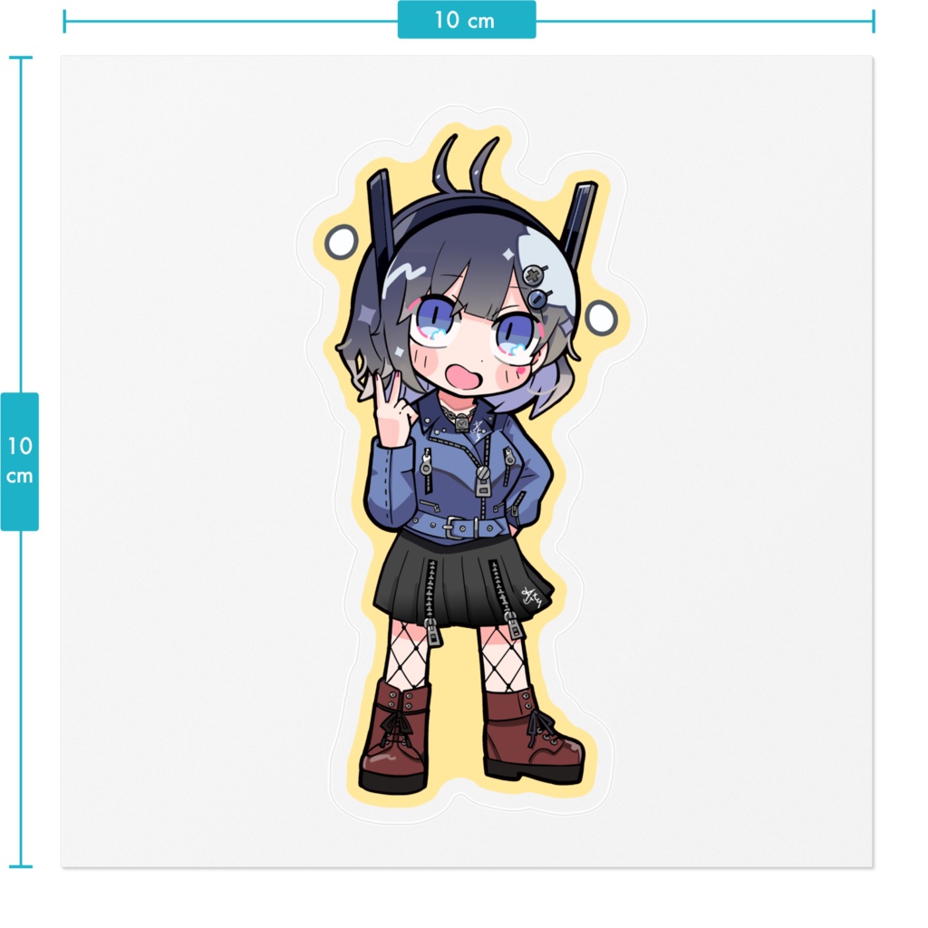 リアル&バーチャル英二クリアステッカー(ブイ子・小峠モード)