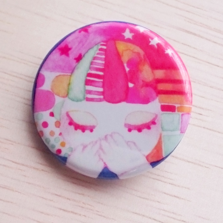 水彩32mmカンバッチ