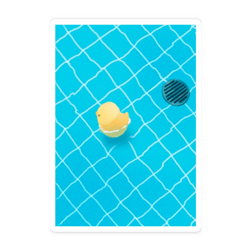 アヒルちゃんステッカー(スマホ封入サイズ)