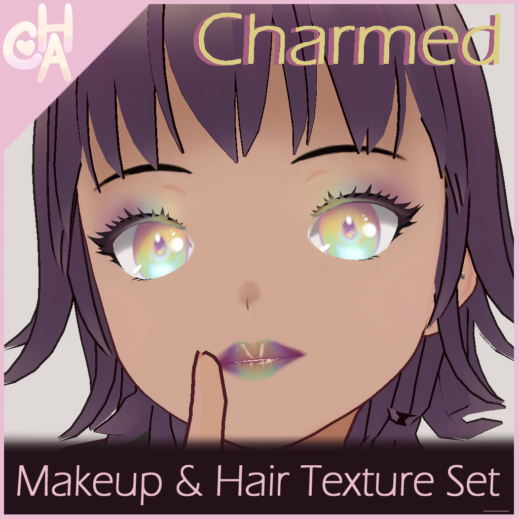 (Commercial) [VRoid] Charmed Makeup & Hair Texture Sets - チャームド・メイク＆ヘア ...