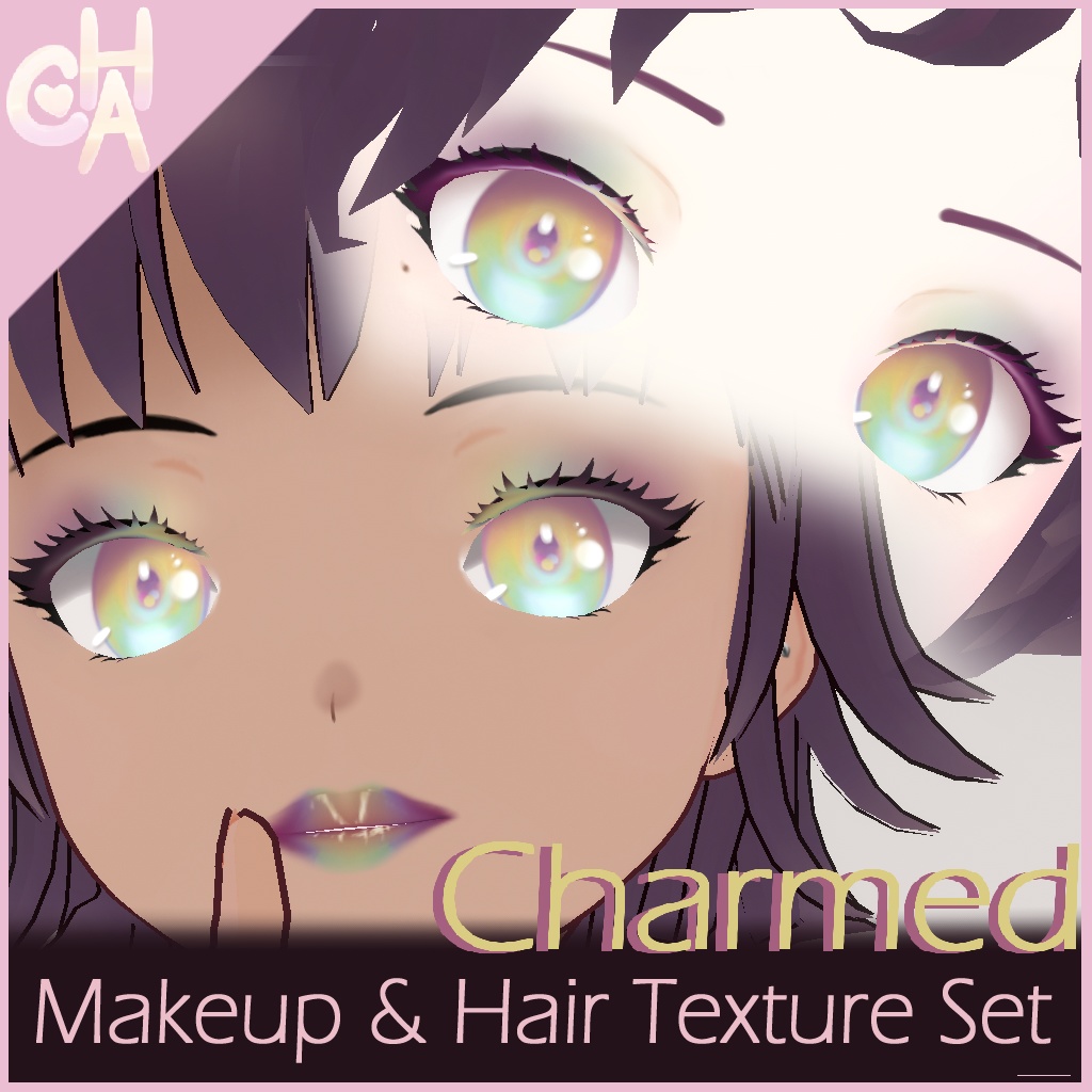 (Commercial) [VRoid] Charmed Makeup & Hair Texture Sets - チャームド・メイク＆ヘア・テクスチャ・セット