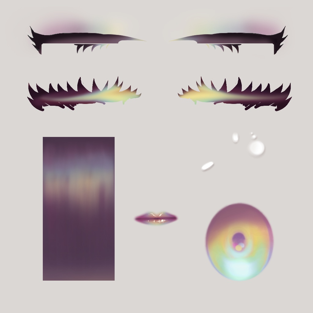 (Commercial) [VRoid] Charmed Makeup & Hair Texture Sets - チャームド・メイク＆ヘア ...