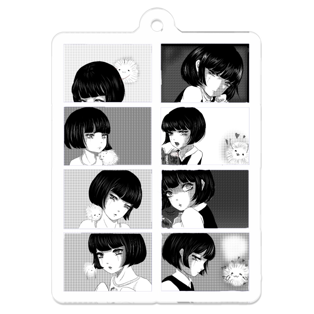 4コマ風けだまっ子モノクロVer