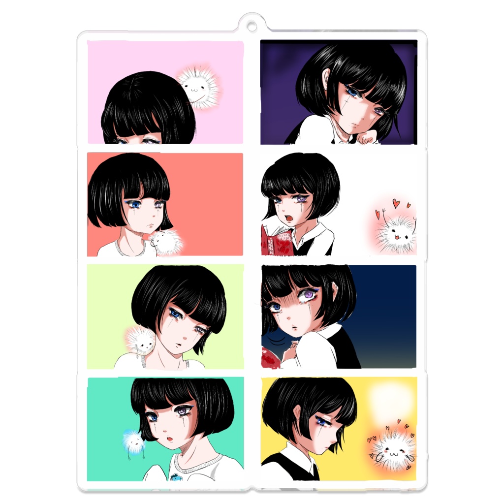 4コマ風けだまっ子キーホルダー