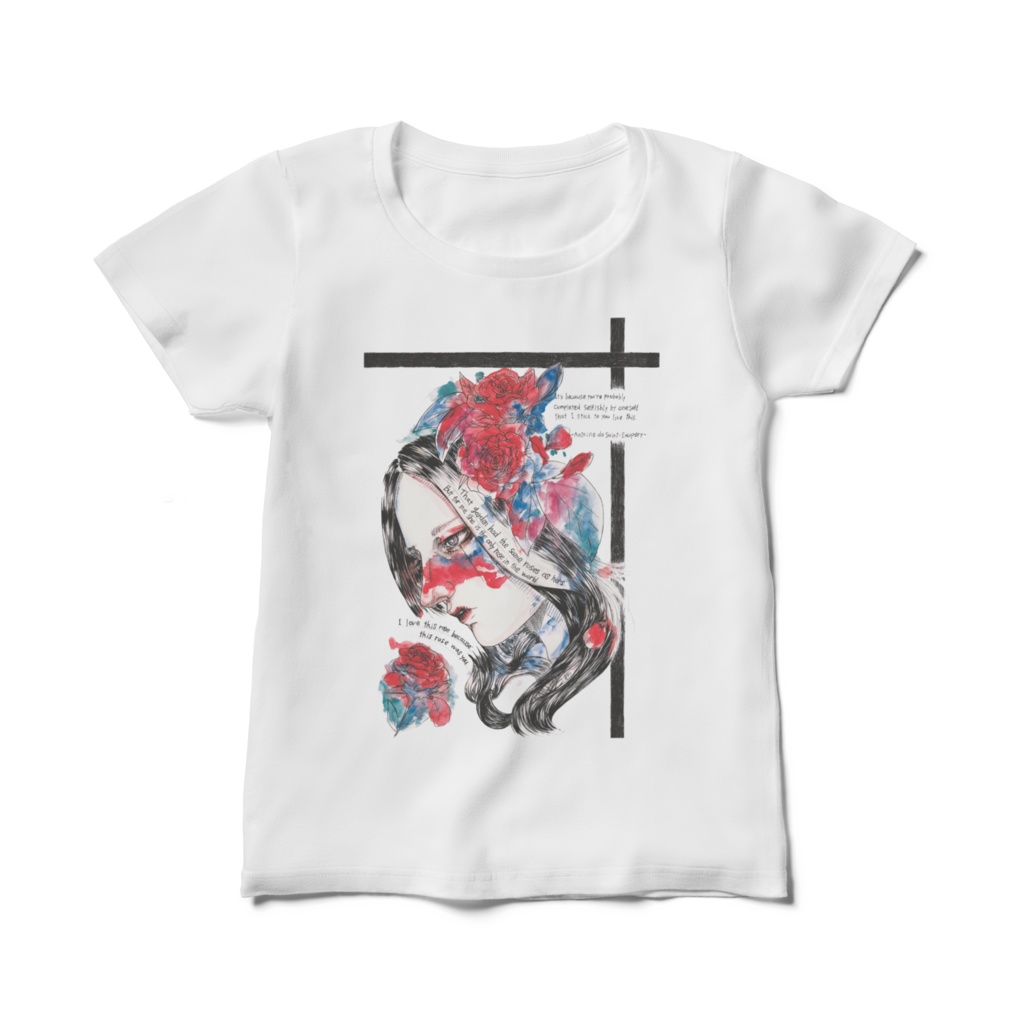 バラと愛Tシャツ