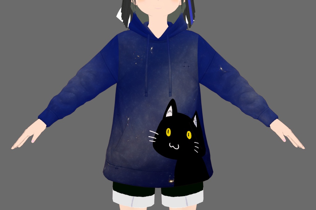 七夕パーカー(天の川とクロネコ)