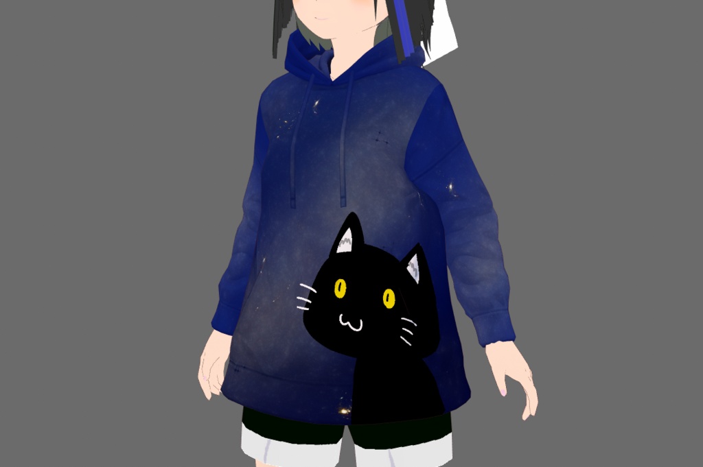 七夕パーカー(天の川とクロネコ)